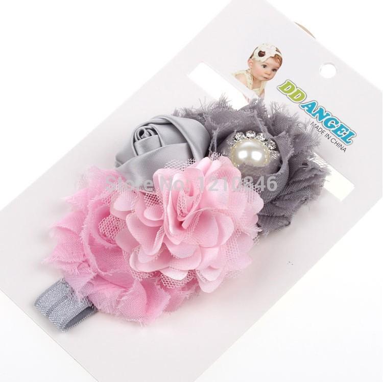 

free shipping rose flower headband Embroideried sequin bows hairband baby headwear girl children hair accessories 120pcs/lot, Multi
