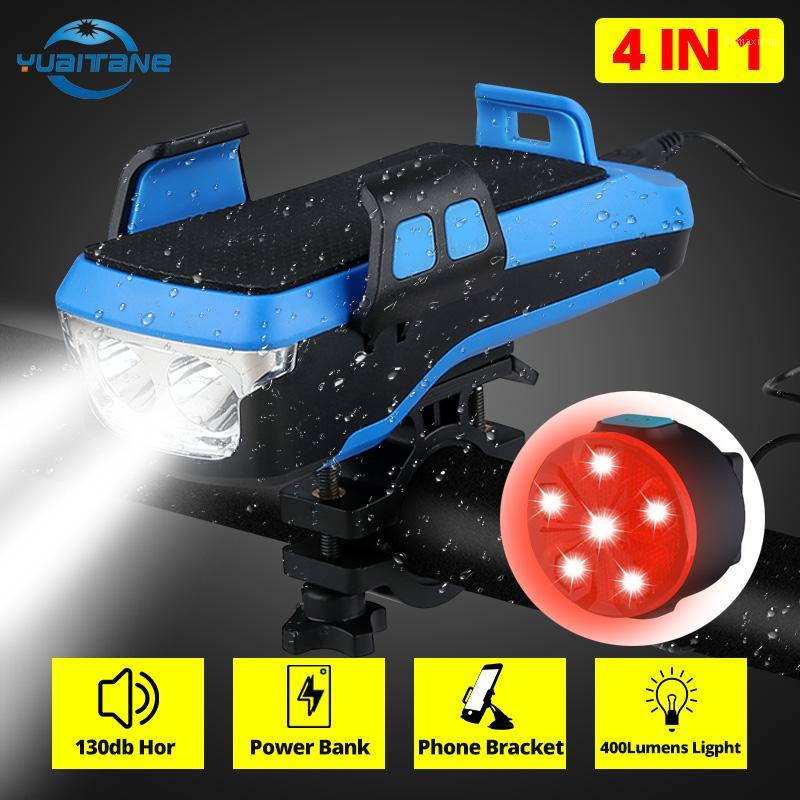 

4 IN 1 Multifunction Bike Front Light Phone Holder Bicycle Bike Horn LED Light Power Bank Powerful MTB Cycling Lamp1