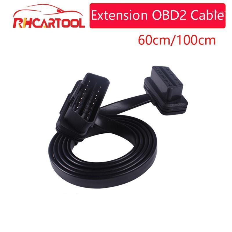 

Car 60/100CM 16Pin OBDII OBD 2 OBD2 Cable Connector Diagnostic-Tool ELM327 Adapter Flat Thin As Noodle Male to Female Extension1