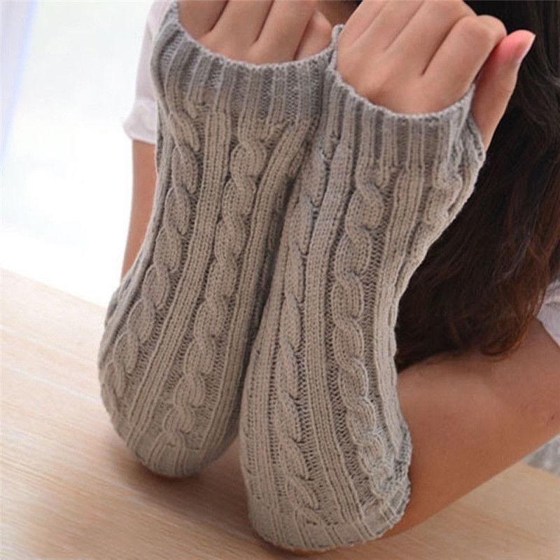 

Winter Gloves Fashion Wrist Arm Hand Warmer Knitted Long Fingerless Gloves Mitten Motor Women Without Fingers Femme Gifts