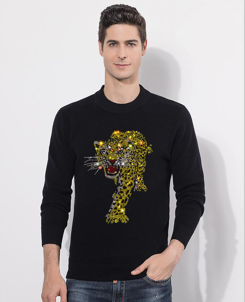 

Men Mark Nightgown Spring Male Sweatpants and Neck-neck Diamond Fine Fit Sweaters 1mj4, As shown