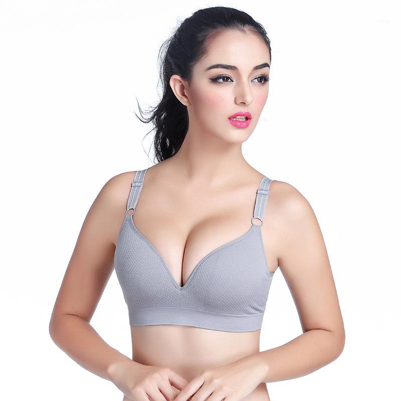 

Japanese-Style Seemless Wireless Vest Yoga Sports Underwear Adjustable Small Bust Gathering Bra /301, Pink