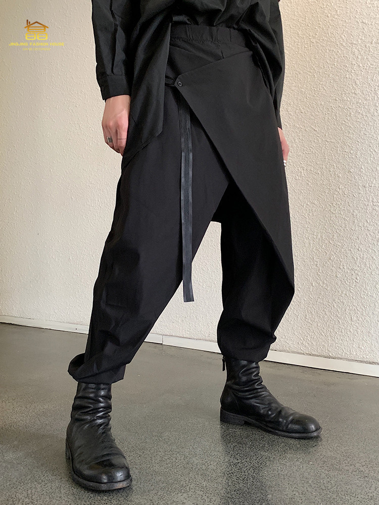 

2021 New Darth Vader Casual Male Pants Loose Pretty Yuppie Tie Personality Design Feet Trend Korean Version Retro Joker WUC3, Black