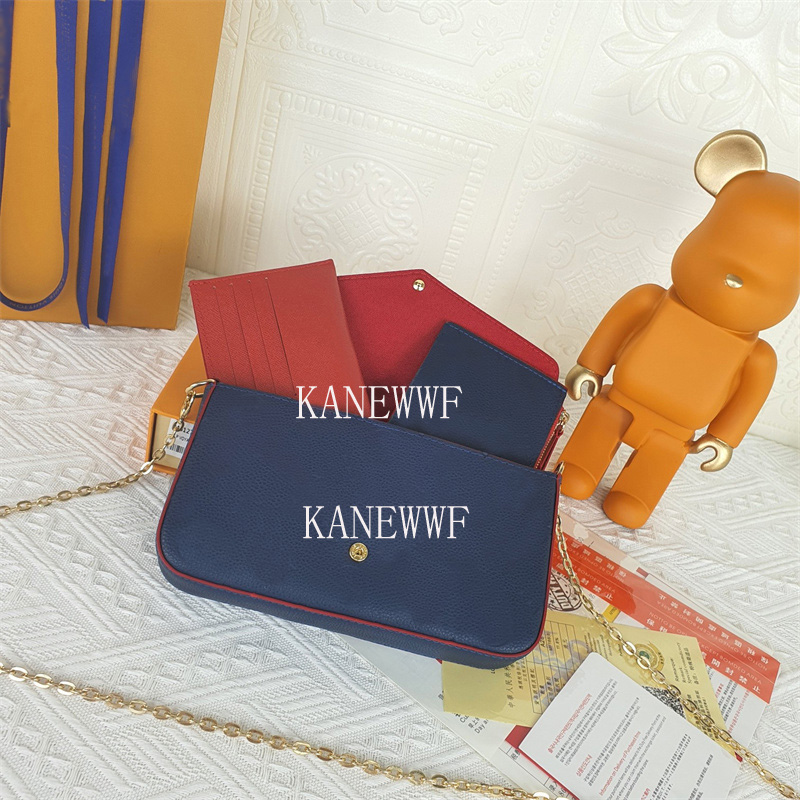 

Serial Number 3piece Set Luxurys Handbags Chain Shoulder Bag Designers Crossbody Bags Style Women Handbag And Purse New Style, Brown plaid with red