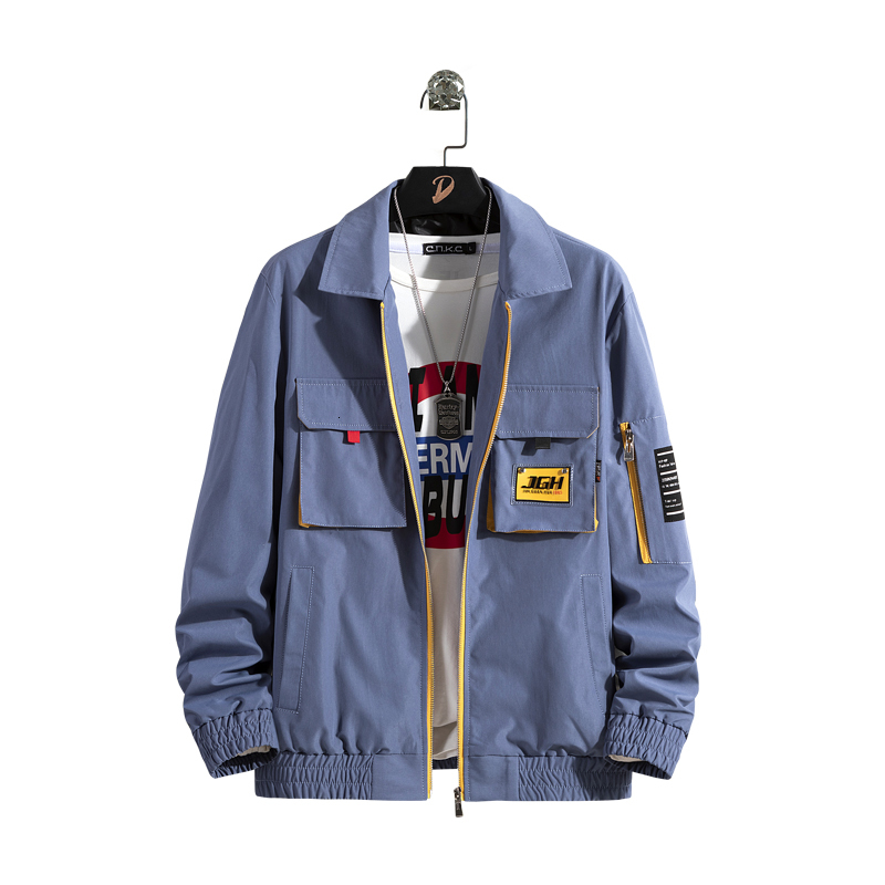 

Men's Thin Long Sleeve Cargo with Jacket Quality Clothes J2h5, Gray blue