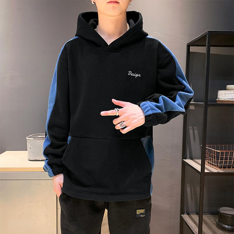 

Men's Sweatshirt Men 2020 Winter Japanese Streetwear Solid Color Black Men sweatshirt fashion pullover cotton Crewneck sweatshir, Red hoodie men