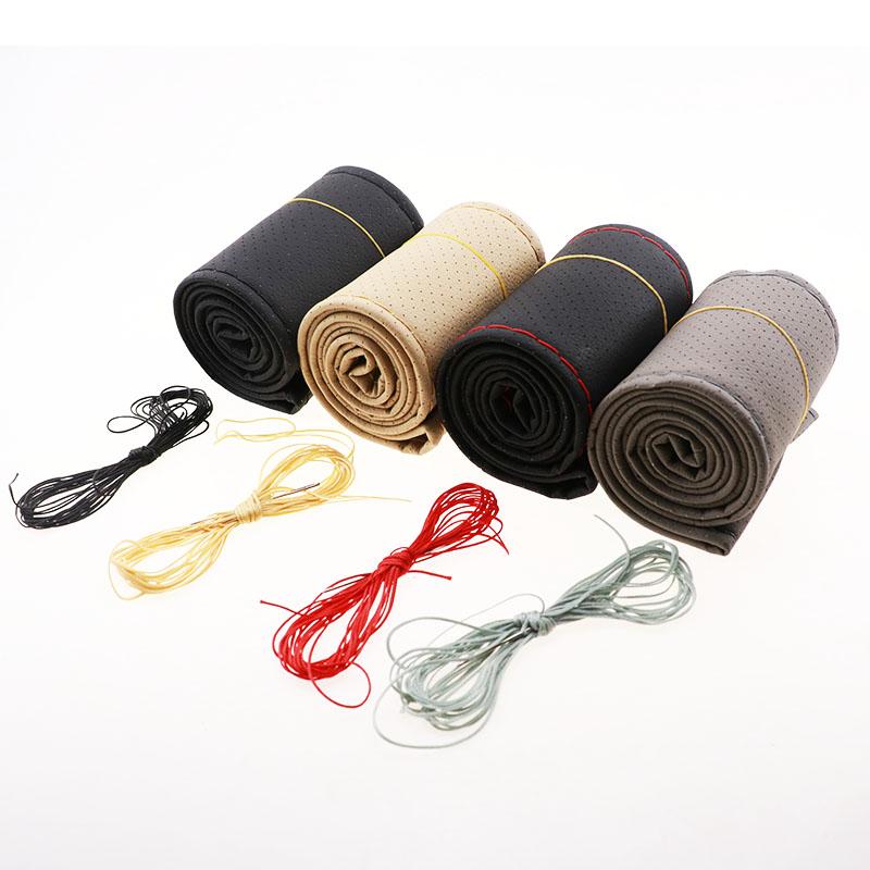 

2020 skidproof breathable artificial leather DIY 38cm car steering wheel cover for C- C-Triom phe Picasso C1 C2