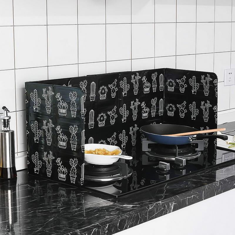 

Kitchen Gadgets Oil Splatter Screens Aluminium Foil Plate Gas Stove Splash Proof Baffle Home Kitchen Cooking Tools