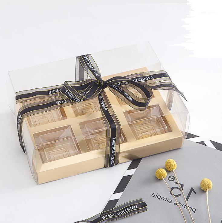 

4/6 Cavity Cake Boxes with Clear Window Transparent Plastic Gift Boxes Mooncake Egg Puff Packaging for Wedding Birthday Party1