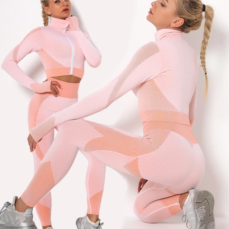 

Womens Seamless Yoga Sets Female Sport Gym Suits Wear Running Clothes Women Fitness Sport Gym 2pcs Set Long Sleeve Yoga Clothing1, Green