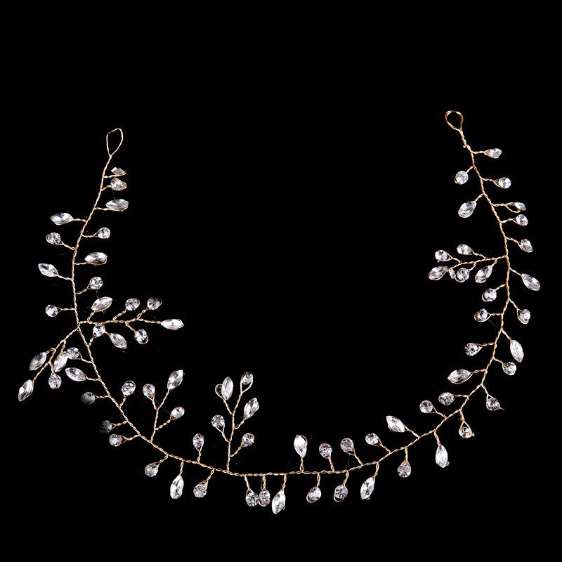 

SLBRIDAL Clear Crystals Rhinestones Wedding Hair Vine Bridal Headpiece Headband Hair Accessories Bridesmaids Headdress Women