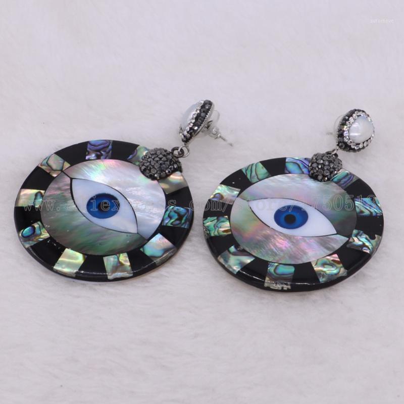 

3 pairs abalone earrings Drop earring big round shape natural pearl dangle earrings Gems stone jewelry custome jewelry 22311
