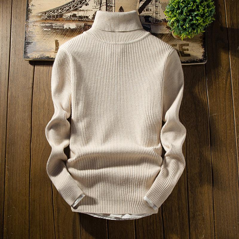 

Men Winter Turtelnecks Sweaters Slim Fit Black Pullover Sweaters New Male Vertical Stripes Solid Casual Pullovers XXL
