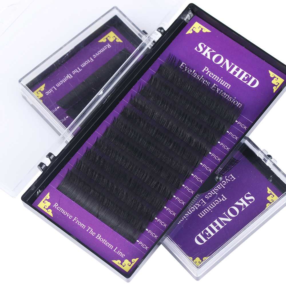 

B/ C/D Curl 0.05mm 12 lines Volume Soft Faux Mink Individual Lashes Handmade Black Natural Eyelashes Extension Makeup Tools