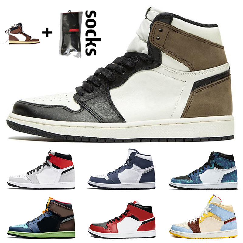 

2021 Top Fashion Jumpman1 1s Women Mens Dark Mocha Basketball Shoes Barely Orange Midnight Navy High OG Bio Hack Smoke Grey Sports Sneakers, #35 offffwhite university blue 36-46