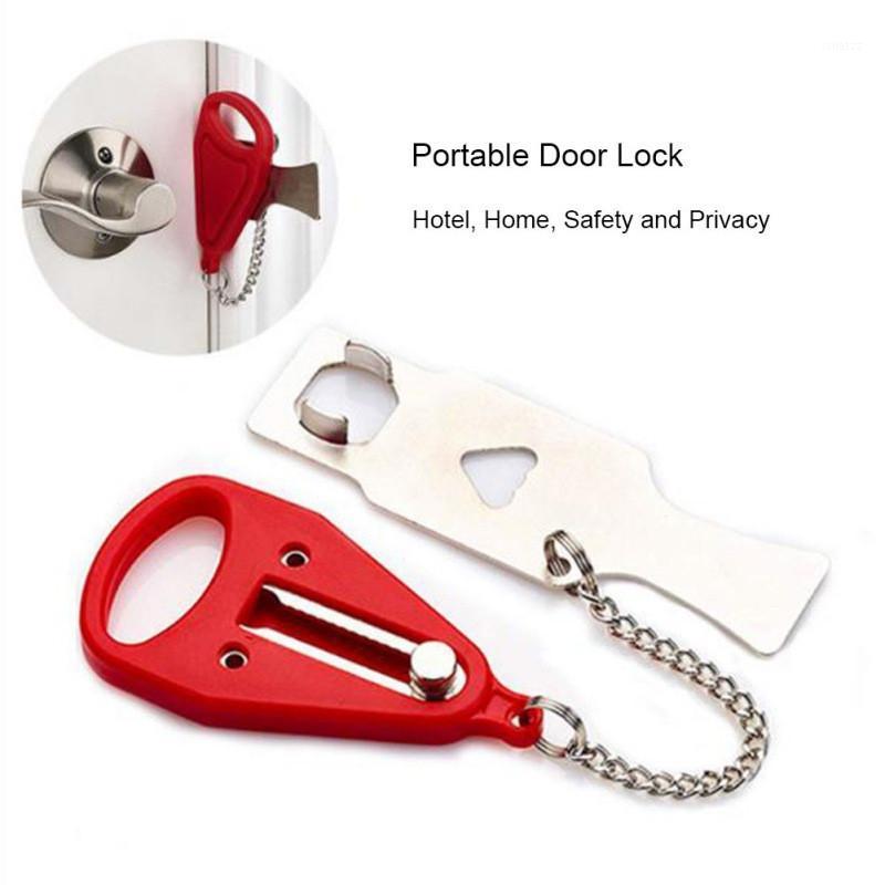 

Door-Lock Anti-Theft-Lock Hotel Security Portable for Home and Door Lock Travel Accommodation Door Stopper Locks1