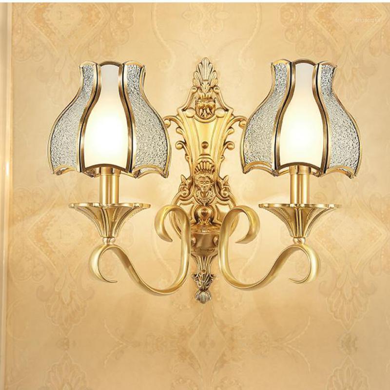 

E14 American industrial wall fixtures hotel lighting Vintage Entrance led Wall lamp Copper porch Light for Bedroom Living Room1