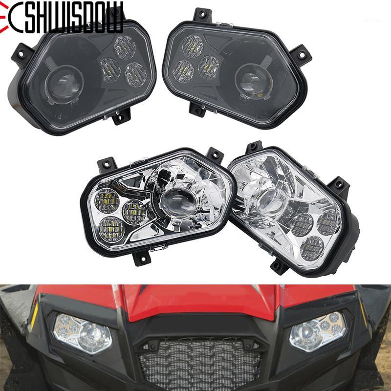 

Black chrome ATV Accessories Led Lights Atv Headlights for Polaris RZR XP 900 New LED head light RZR 800 projector headlamps1
