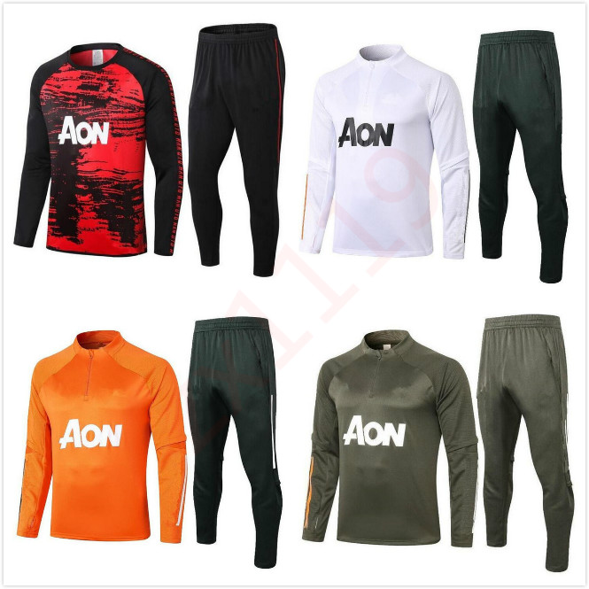

20 21 manchester training suit Survetement 2020 2021 MARTIAL RASHFORD POGBA B.FERNANDES MATA United football tracksuit jacket jogging set, Black