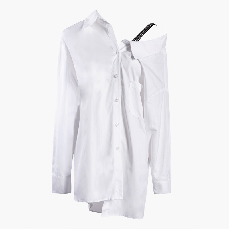 

2020 Unilateral New Uneven Shoulder Straps on the Female S927 Shirt Decoration Gz28, See chart