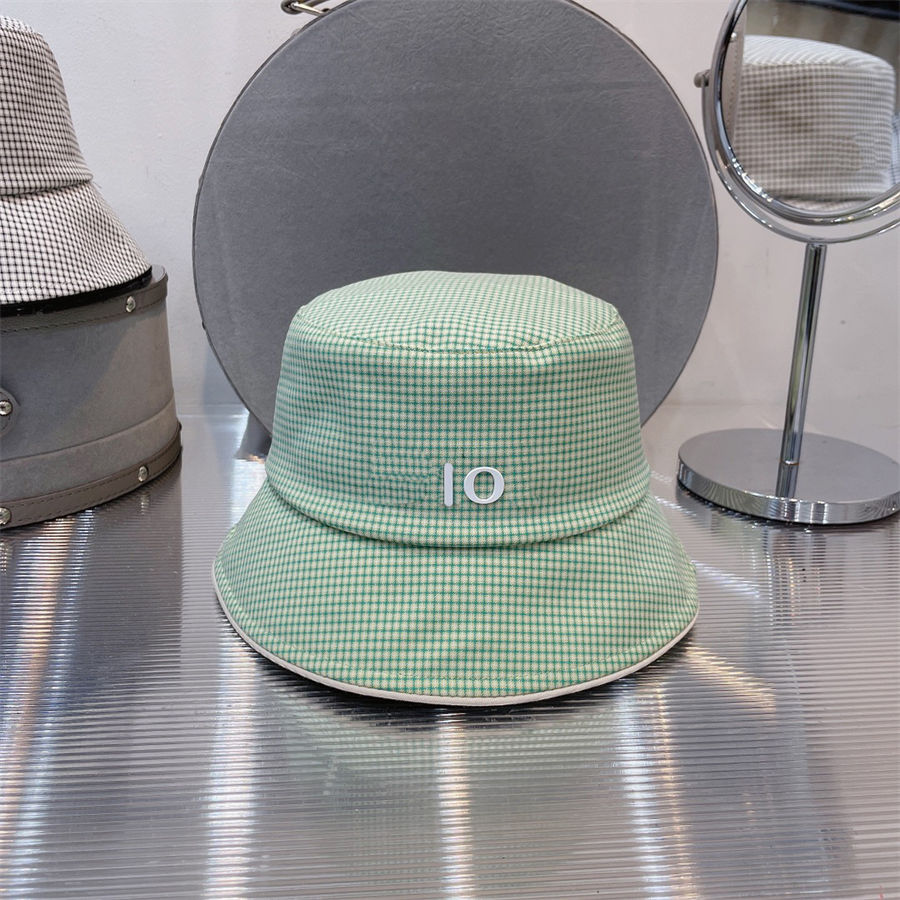 

Fashion Bucket Hat Simple Plaid Design Caps Fresh Colors Hats for Man Woman Good Quality, C1