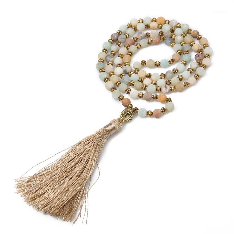 

6mm Natural Stone Lantern Beads Beaded Necklace Tassel Pendant Declaration Blessing Prayer Amulet Yoga Men and Women1