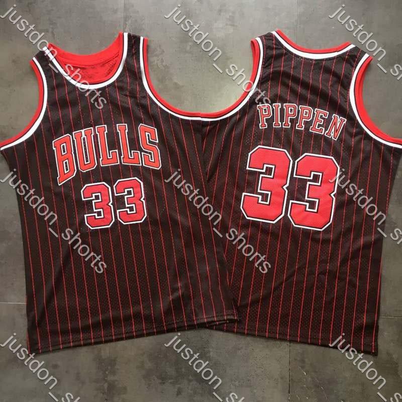

NCAA Chicago Bulls Basketball Jersyes Men Retro Scottie Pippen 33 Dennis Rodman 91 Authentic 45 Dense Embroidery Mitchell & Ness, Black