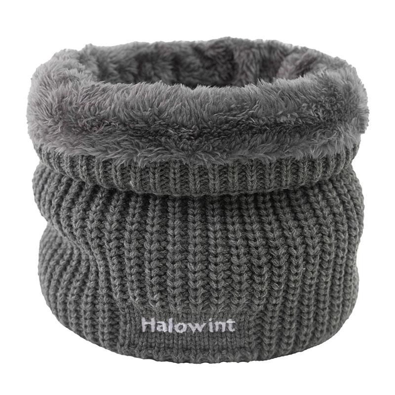 

Unisex Winter Scarf Women Warm Knitted Plus Velvet Wool Ring Scarves Solid Thick Elastic Knit Neck Warmer Plush Scarf Collar