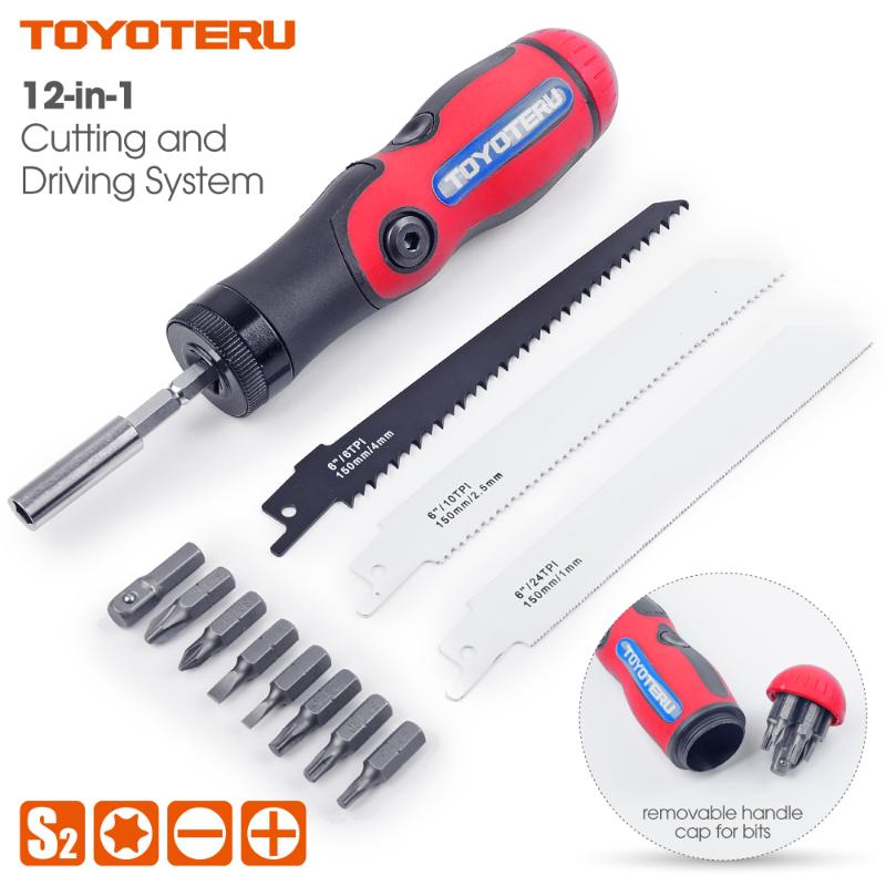 

TOYOTERU 12 in 1 Saw Blades for Wood Metal Cutting Blades Reciprocating Saw Blade Set & Driving screwdriver bits