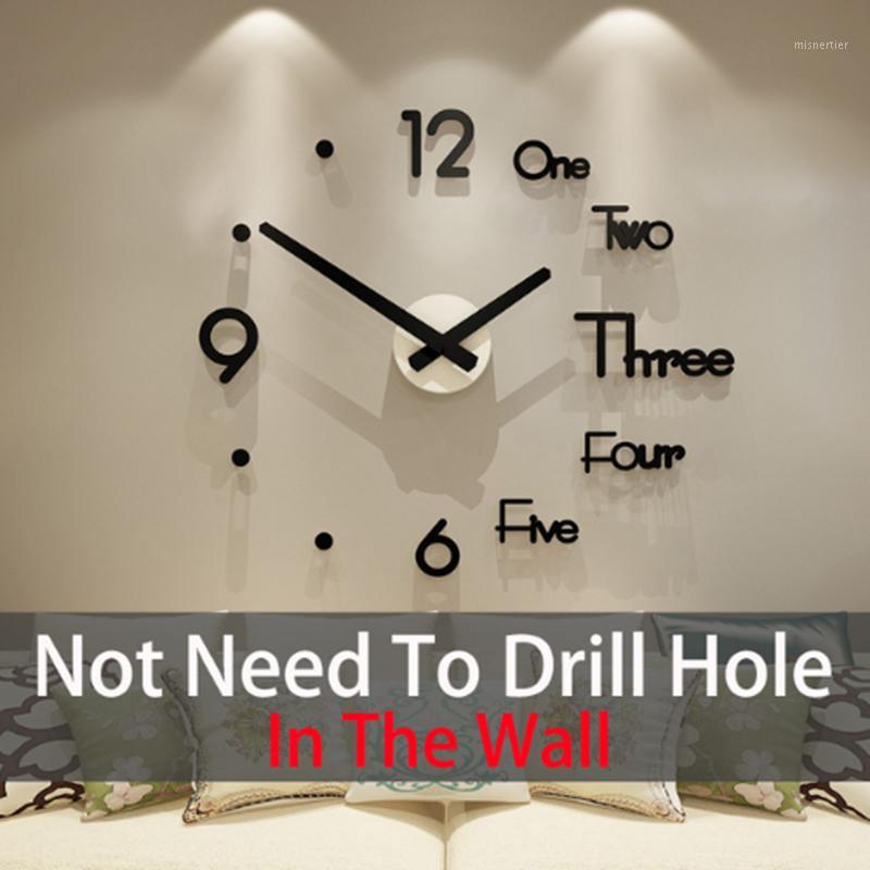 

Home Decor 3D Wall Clock Modern Large Wall Watch Self-adhesive Sticker Creative Acrylic Mirror Clock Art Decal Quartz1