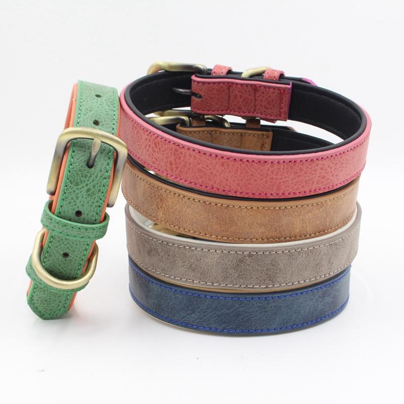 

Pet Retro Collar Solid Fashion Leather Neck Strap With Double Rings For Small and Medium Dogs Adjustable Dog Collars /11
