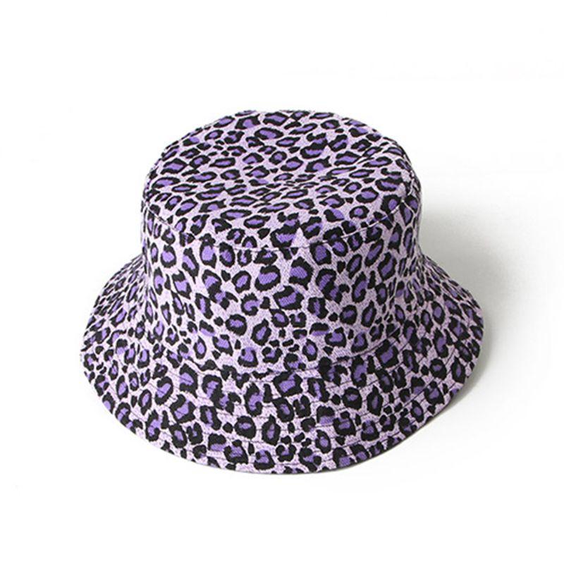 

New Unisex Two-Sided Reversible Bucket Hat Contrast Colorful Leopard Fisherman Cap Dropshipping