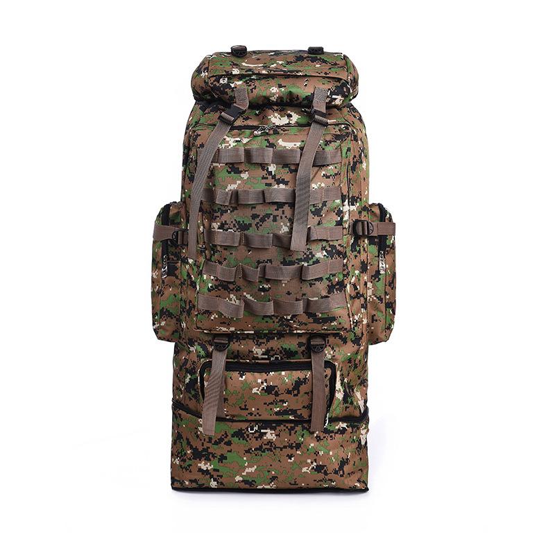 

100L Large Capacity Outdoor Mountaineering Backpack Hiking Camping Camouflage Molle Waterproof Tactical Bag Adjustable, Jungle camouflage