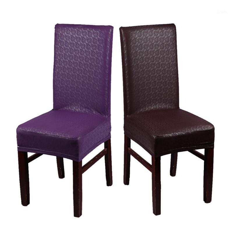 

6pcs/lot Black/Grey/Coffee Multi Color Household Waterproof Oilproof Lace Pattern PU Chair Cover Home Dinner Chair Decoration1