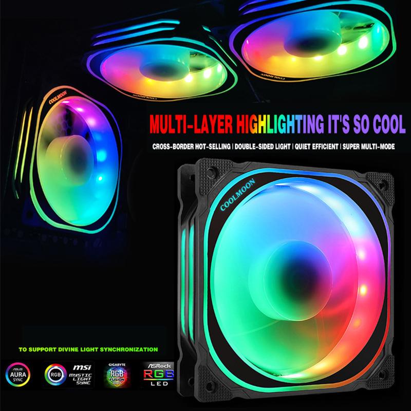 

OCOCOO Magic box fan 12cmrgb quiet DIY computer host CPU graphics card air water cooling heat dissipation kit accessories