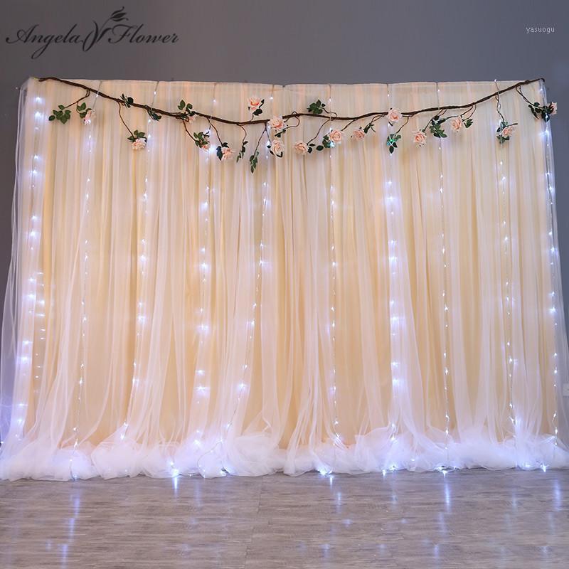 

Wedding Backdrop Gauze Hanging Curtains Ice Silk Cloth Curtain Birthday Shower Scene Layout Event Party Supplies Props 18 Colors1