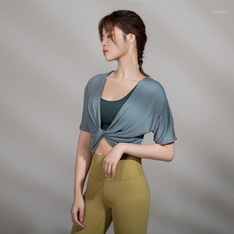 

Women Sexy Deep V Yoga Crop Top Two Ways Wear Short Sleeves Yoga Shirt Sport Tops For Women Fitness1, Black