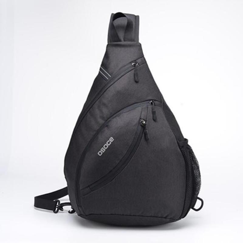 

Men Chest Bag Shoulder Bag Male Messenger Large Capacity Triangle Waterproof Crossbody Outdoor Travel, Black
