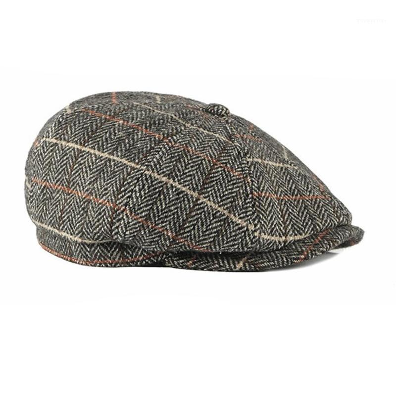 

Peaky Blinders Men Berets Hat Autumn New Vintage Herringbone Octagon Cap Women'S Casual Pumpkin Hat Gatsby Flat Beret Hats1, Brown