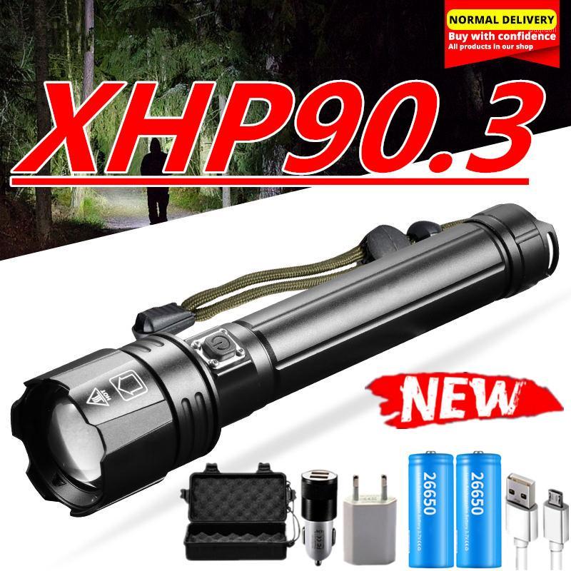 

New XHP90.3 The Most Powerful Usb Zoomable Led Xhp70.2 Tactical Flash Light Torch by 26650 or 18650 battery for hunt1