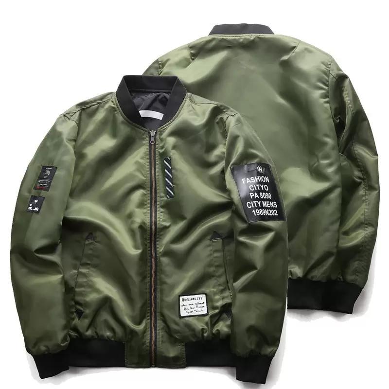 

Men Casual Jacket Casual Stand Collar Bomber Jackets New Autumn High Quality Zipper Waterproof Windbreaker, Black