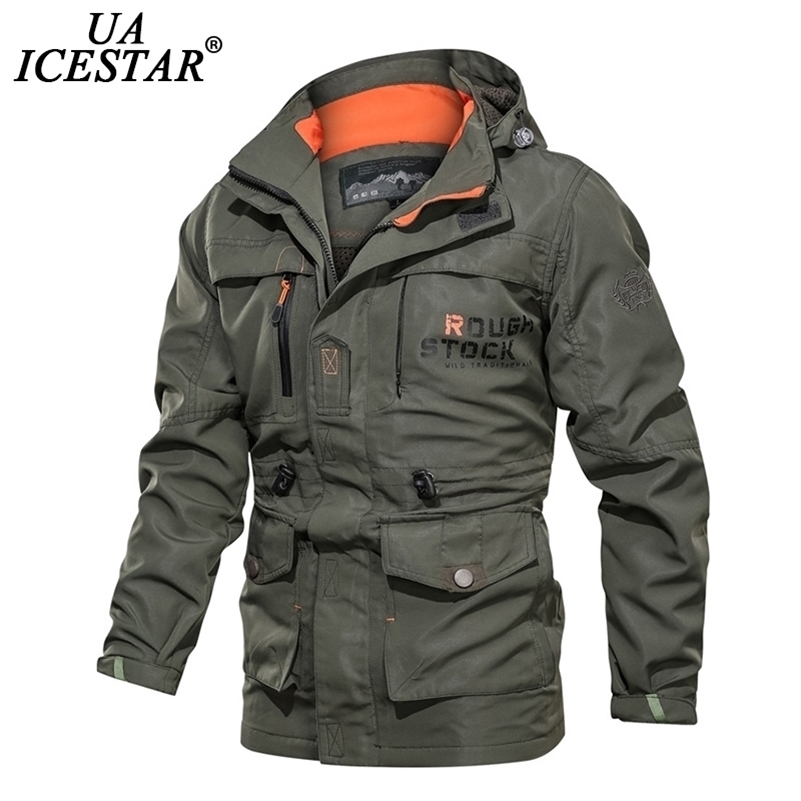 

UAICESTAR Men Winter Jacket Parkas Coat Windproof Outdoor Military Fashion Thicken Warm Jackets Casual Large Size 5XL Men's Coat 201104, No velvet2