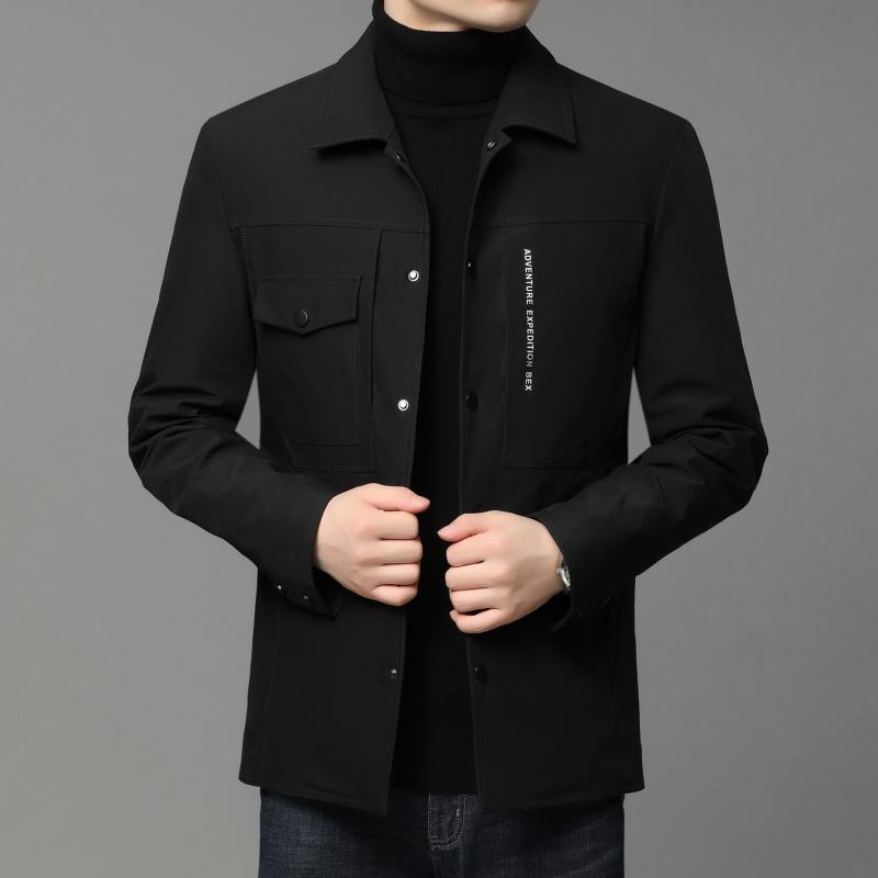 

Winter White Duck Down Jacket Men Long Sleeve Lapel Windproof Warm Coat Outerwear Brand Male Casual Down Jackets Doudoune Homme, Black