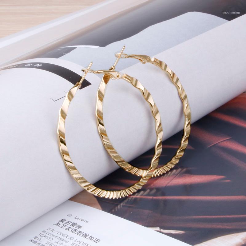 

Gold color round 50mm Big Hoop Earring for Women lady Ear Accessories New shape zinc Alloy fashion Earings gift Hot 20201