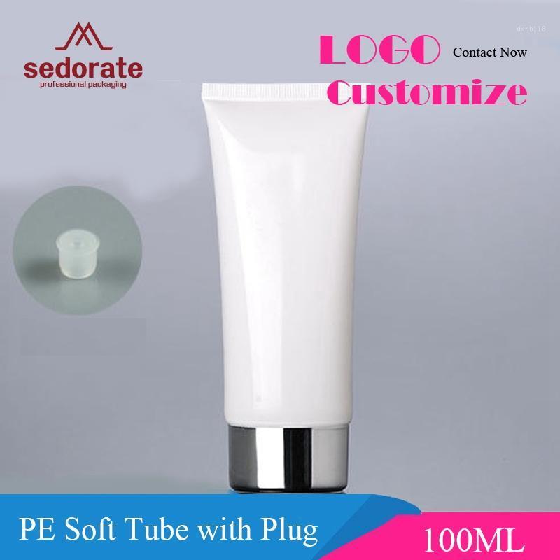 

Sedorate 20 pcs/Lot PE White Soft Tube For Hand Cream 100ML Face Cleanser Containers Empty Plastic Cosmetic Tubes Case XMX041