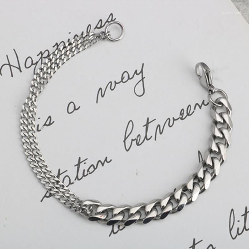 

Link, Chain Irregular Hollow Thick And Thin Asymmetrical Hip Hop Bracelet For Men Women In Europe America, Black