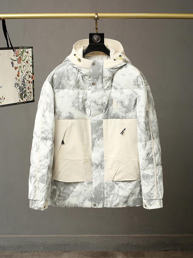 

New Men Camouflage Down Coats Jacket for Women 2022 Winter Warmer Clothing Laides Fashion Trends Plus Size Puffer Jackets With Hood Loe, Black