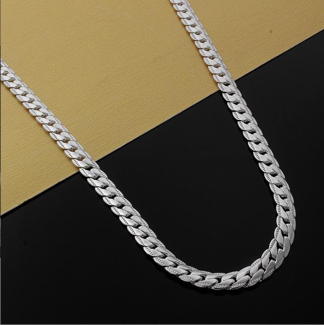 

Hot selling alloy necklace 925 silver plated snake bone chain popular hip hop chain in Europe and America