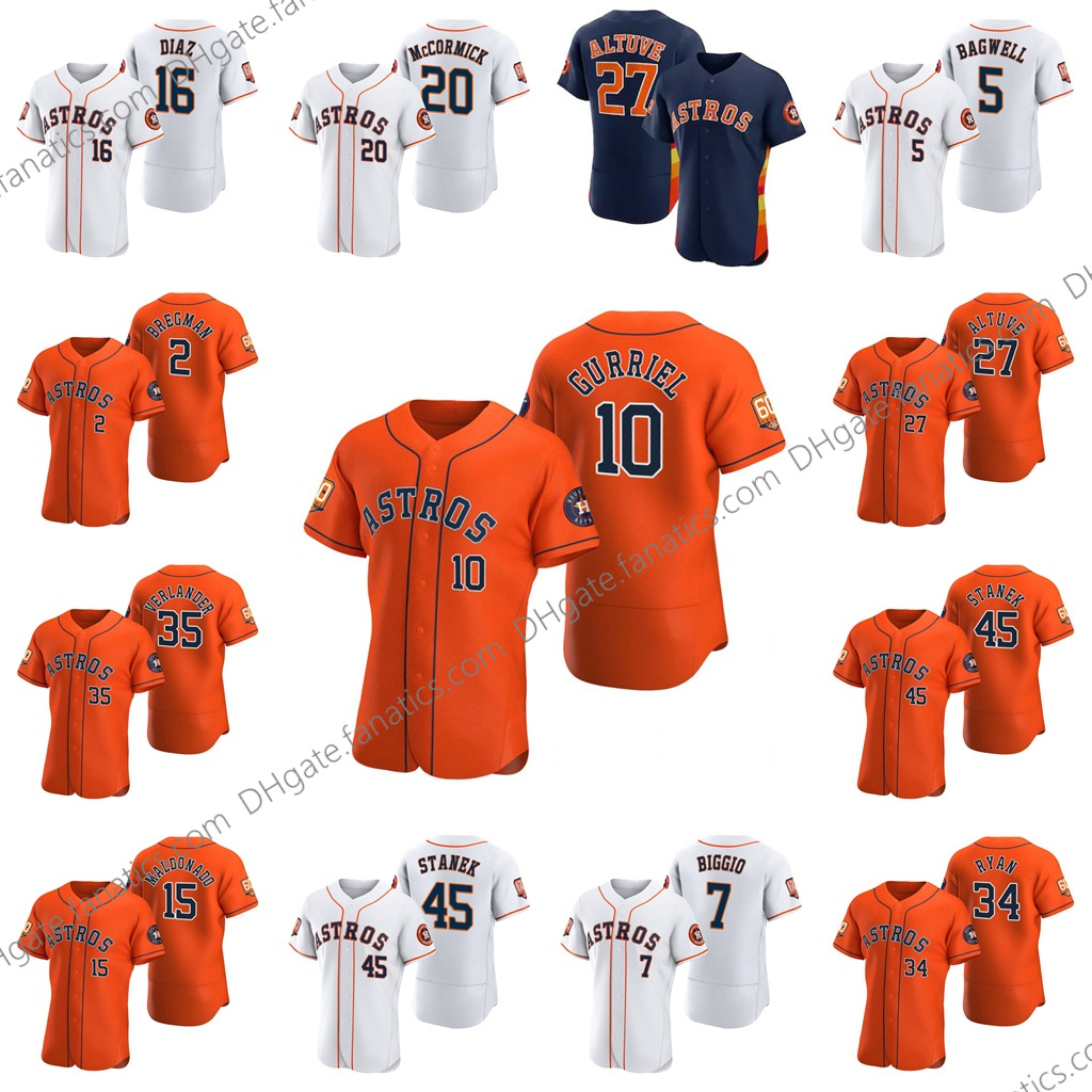 

29 Joe Biagini Astros 60th Anniversary Jersey 44 Yordan 7 Craig Biggio 54 Roberto Osuna 23 Michael Brantley 22 Josh Reddick 4 George Springer Stitched Men Women Youth, Navy mens s-3xl