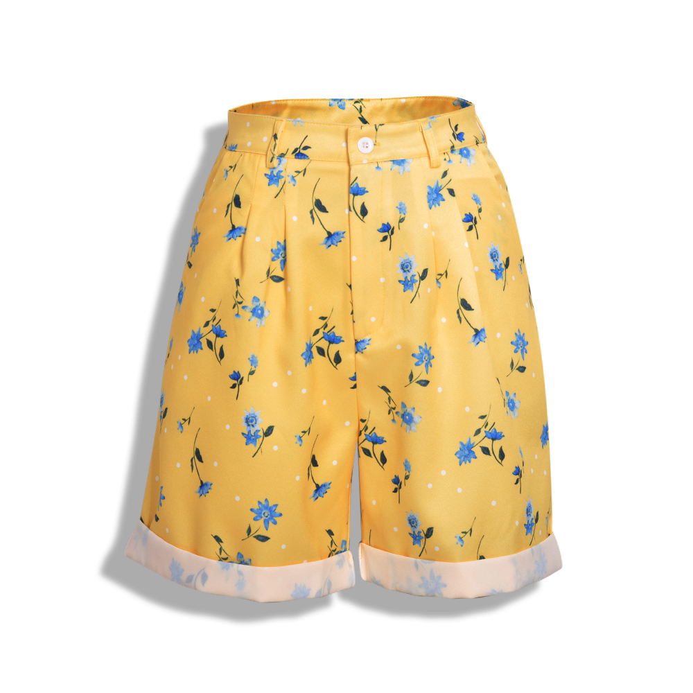 

Charmingtrend girls high waist printed Shorts pockets fold fashion vintage 2020 summer short pants women Y200512, Print short pant